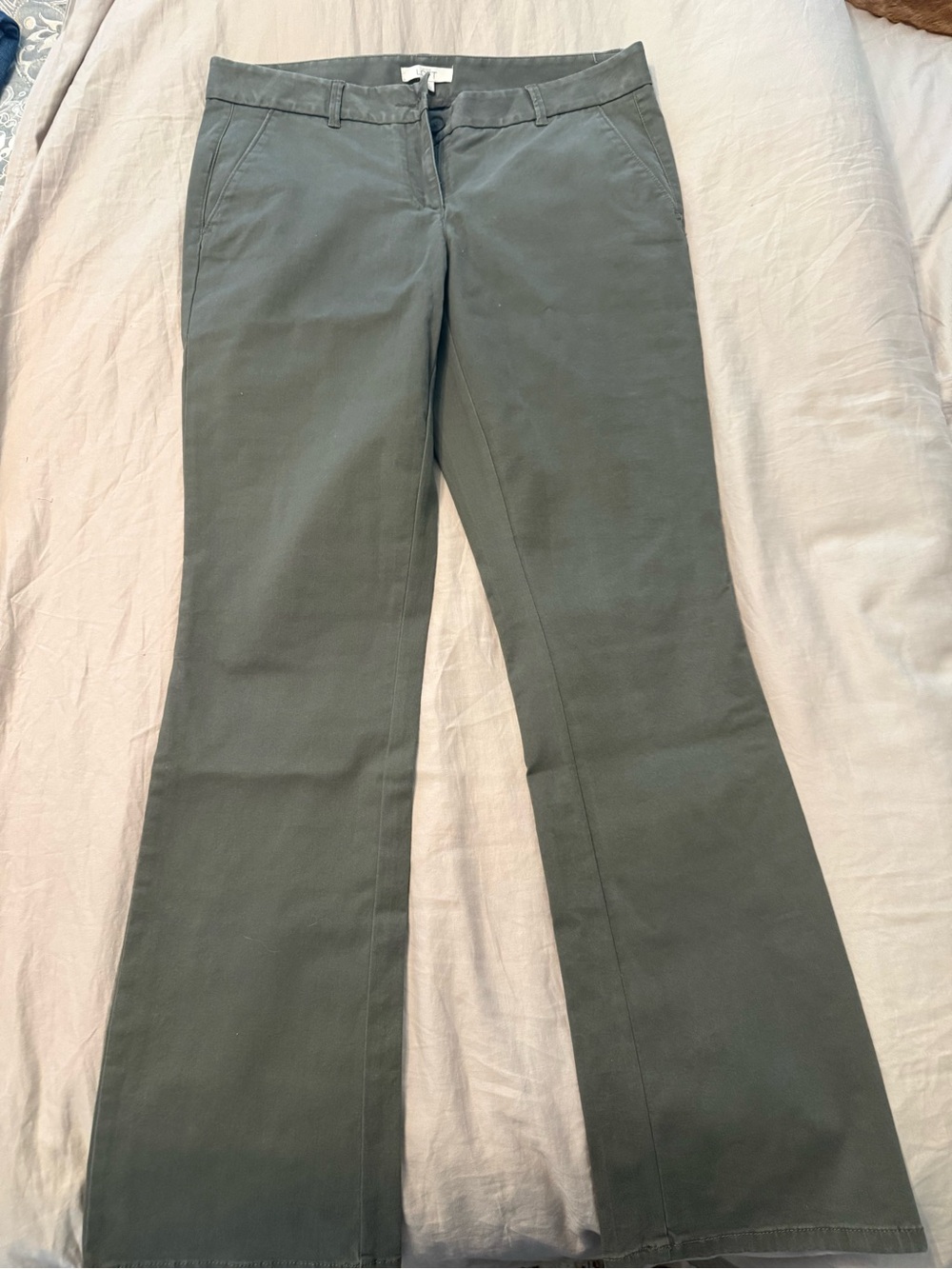 Womenβs Slim Bootcut Trousers - Olive Green